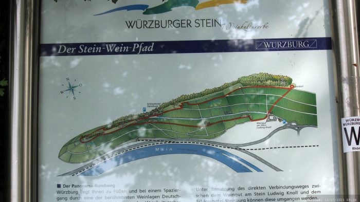 Infotafel Stein-Wein-Pfad am Würzburger Stein in Würzburg