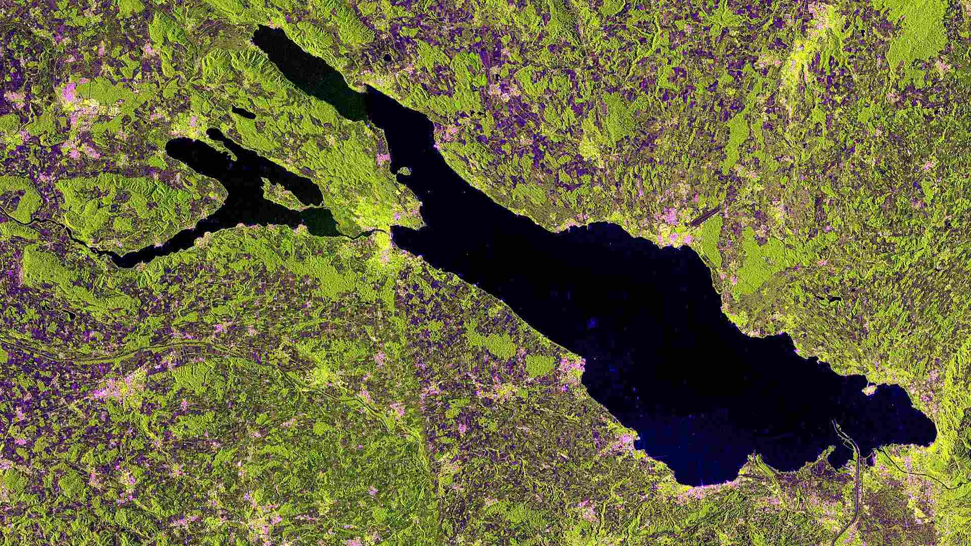 Bodensee aus der Satellitenperspektive