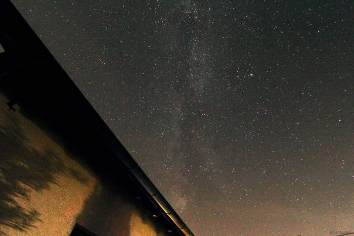 Sommerdreieck und Teil der Milchstraße am 13. August 2021 während der Perseidenbeobachtung