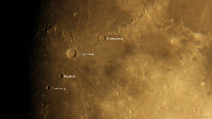 Die Umgebung um Mondkrater Copernicus am 16. September 2021