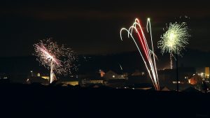 Feuerwerk am 1. Januar 2022 in Waldbrunn