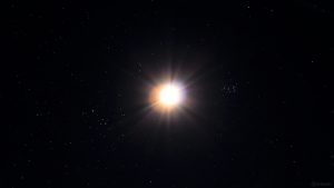 Der Mond wandert am 9. Februar 2022 durch das Goldene Tor der Ekliptik