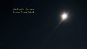 Der Mond wandert am 9. Februar 2022 durch das Goldene Tor der Ekliptik