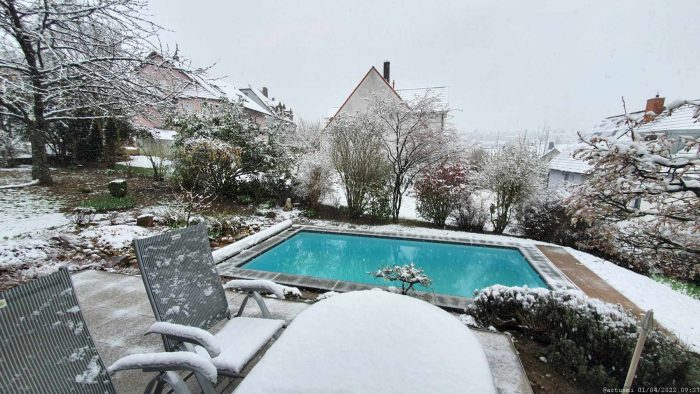 Inbetriebnahme unseres Pools am 1. April 2022
