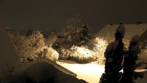 Starker Schneefall in der Nacht vom 8. auf den 9. April 2022