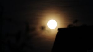 Zunehmender Mond am 15. Mai 2022 vor der Mondfinsternis