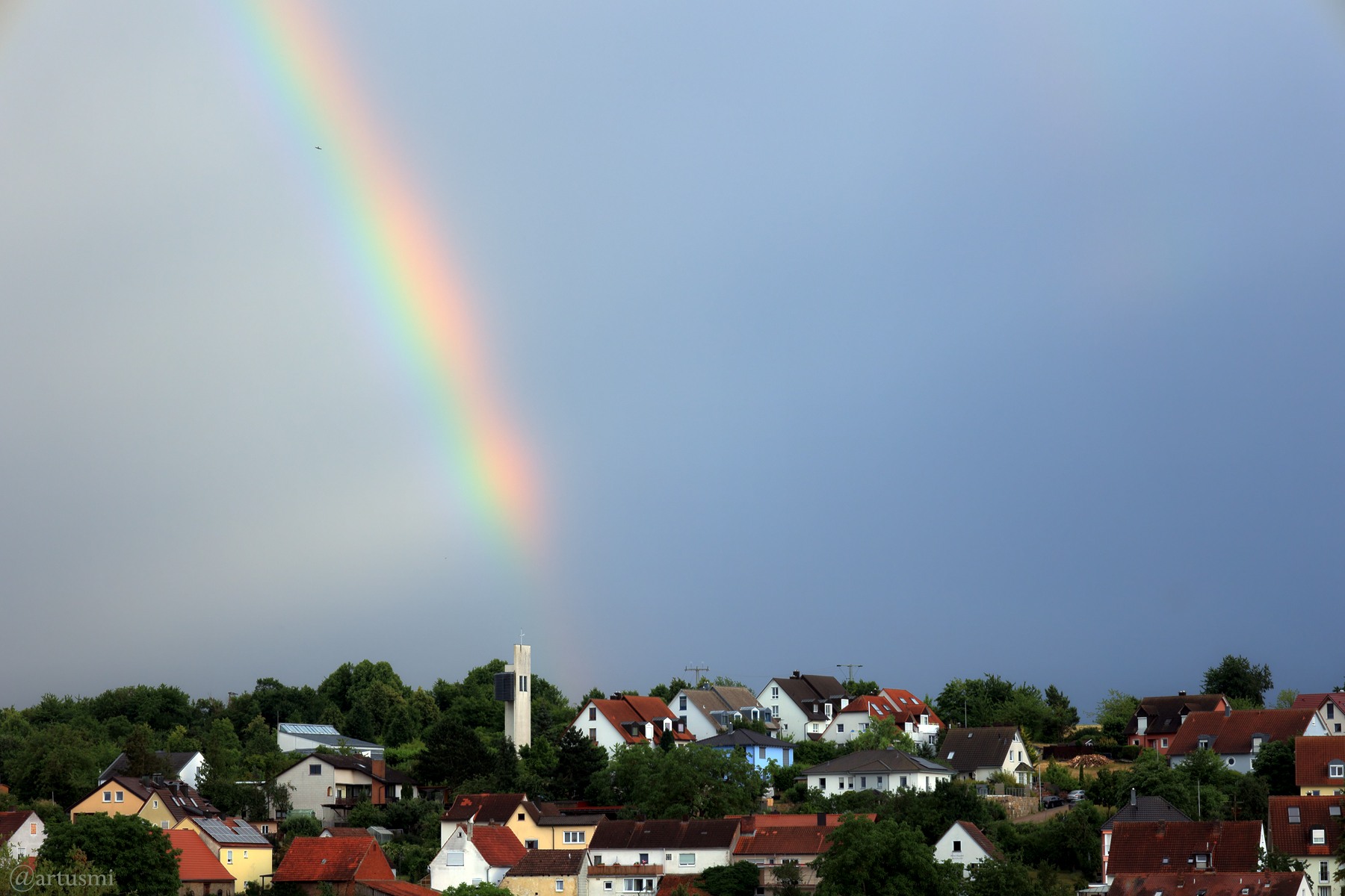 Regenbogen in Eisingen am 27. Juni 2022
