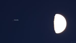 Dschubba und Mond am 6. August 2022 um 21:27 Uhr