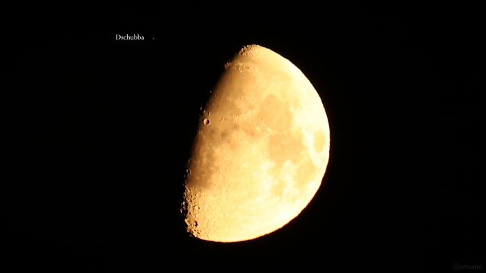 Dschubba und Mond am 6. August 2022 um 23:39 Uhr