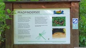 Infotafel zum Pfadfindersee im Werksandsteinbruch Höchberg