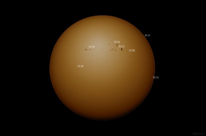 Sonnenfleckenaktivität am 9. Oktober 2022