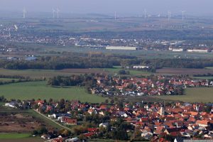 Blick vom Schwanberg auf Rödelsee, Fröhstockheim und Kitzingen