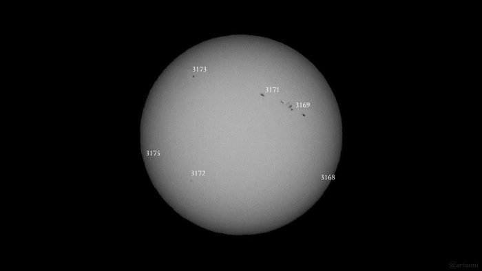 Sonnenfleckenaktivität am 25. Dezember 2022