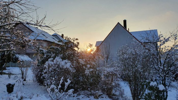 Sonnenaufgang am 19. Januar 2023 in Eisingen