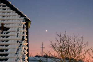 Abendstern Venus am 29. Januar 2023 am Südwesthimmel von Eisingen