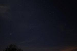 Sternbilder Orion und Stier am 3. März 2023 am Südwesthimmel von Eisingen