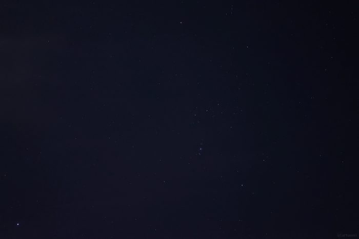 Stern Sirius und Sternbild Orion am 3. März 2023 am Südwesthimmel von Eisingen