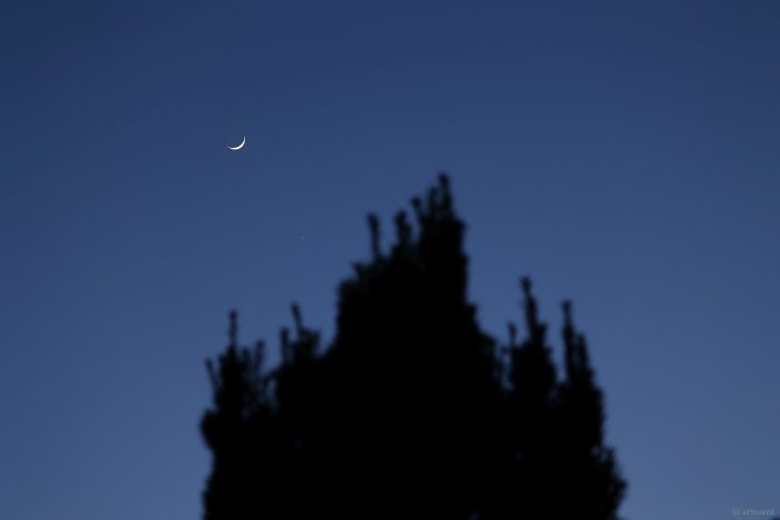 Zunehmender Mond und Venus am 24. März 2023