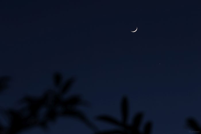 Zunehmender Mond und Venus am 24. März 2023
