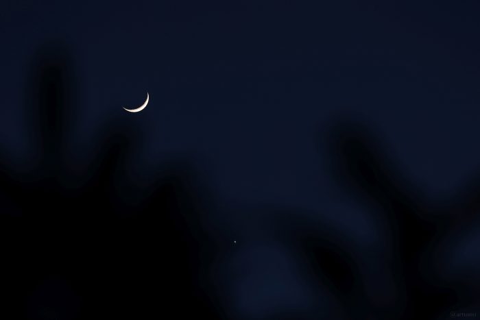 Zunehmender Mond und Venus am 24. März 2023