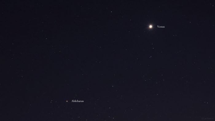 Aldebaran und Venus am 19. April 2023