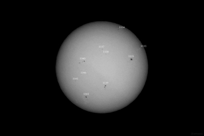 Sonnenfleckenaktivität am 22. Juni 2023