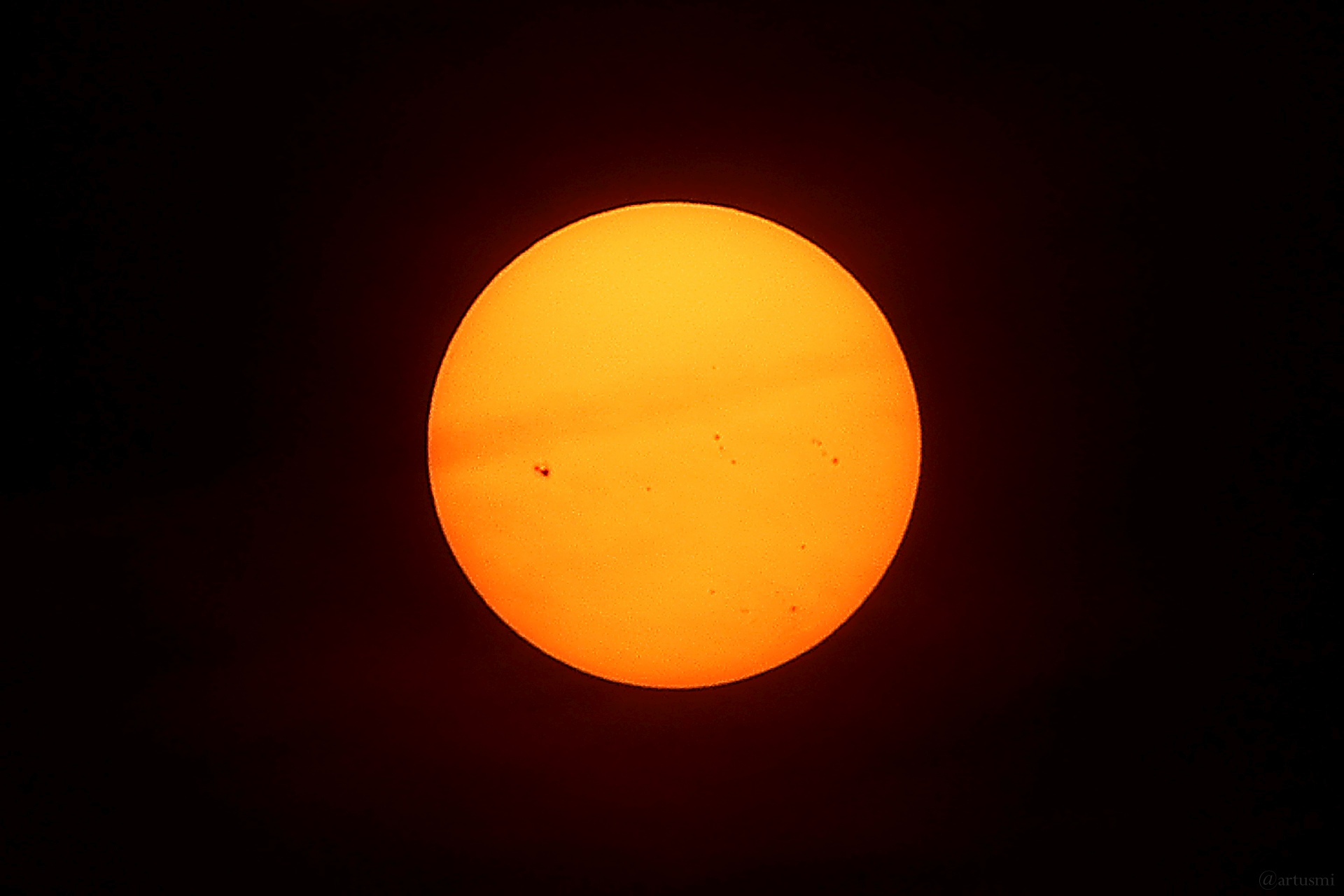 Sonne mit Sonnenflecken am 10. Juli 2023
