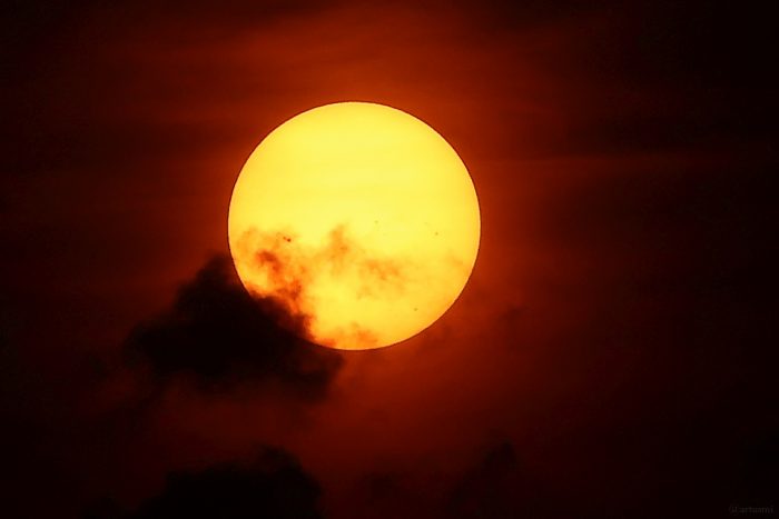 Sonne mit Sonnenflecken am 10. Juli 2023