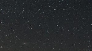 Meteor und Andromedagalaxie am 12. August 2023