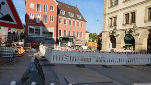 Baustelle am Grafeneckart in Würzburg am 25. September 2023