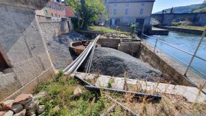 Baustelle am Barocken Hafenareal in Würzburg