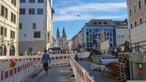 Baustelle am Grafeneckart in Würzburg am 28. September 2023