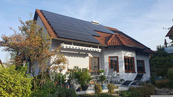 Unsere PV-Anlage am 10. Oktober 2023
