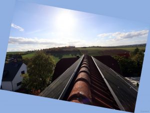Unsere PV-Anlage auf beiden Dachseiten am 14. Oktober 2023