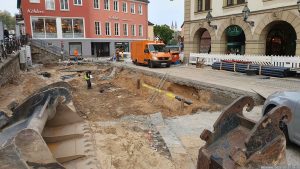Baustelle am Grafeneckart in Würzburg am 17. Oktober 2023