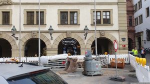 Baustelle am Grafeneckart in Würzburg am 17. Oktober 2023
