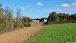 Blick zum Neubaugebiet Auf der Höhe in Eisingen am 21. Oktober 2023