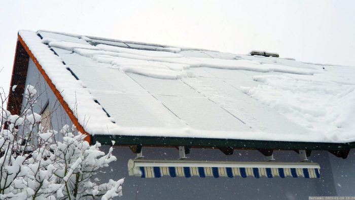 Unsere PV-Anlage am 18. Januar 2023