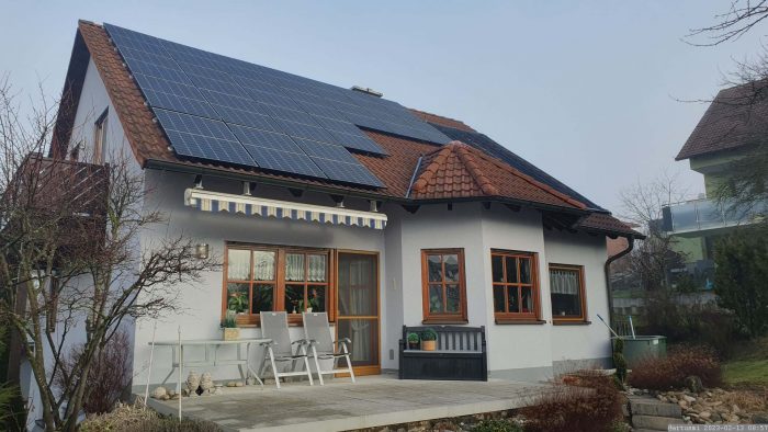 Unsere PV-Anlage am 13. Februar 2023