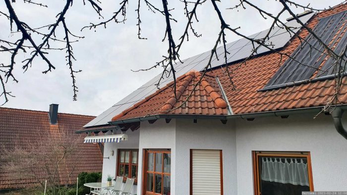 Unsere PV-Anlage am 24. Februar 2023