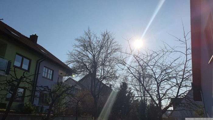 Sonnenstand Richtung Südost am 1. März 2023