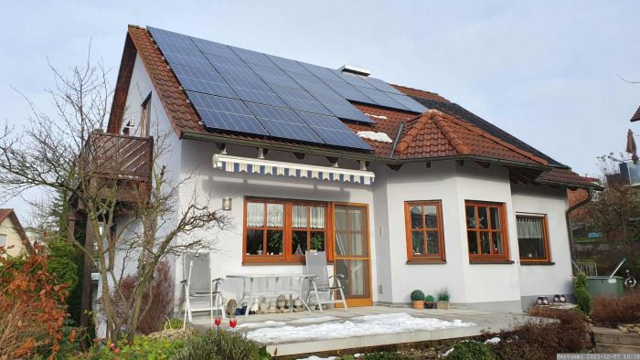 Unsere PV-Anlage am 7. Dezember 2023