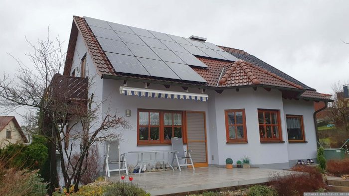 Unsere PV-Anlage am 23. Dezember 2023