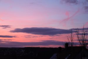 Abendrot während der Blauen Stunde am 30. Dezember 2023