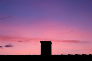 Abendrot während der Blauen Stunde am 30. Dezember 2023