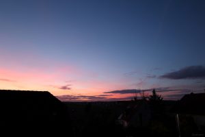 Abendrot während der Blauen Stunde am 30. Dezember 2023