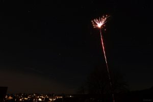 Beginn des Feuerwerks in Eisingen an Silvester 2023
