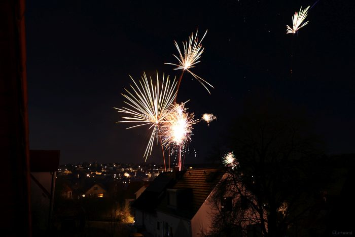 Feuerwerk in Eisingen am 1. Januar 2024
