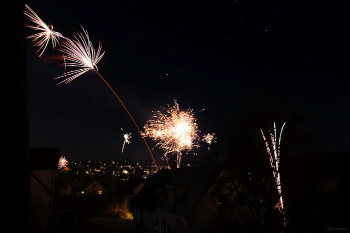 Feuerwerk in Eisingen am 1. Januar 2024
