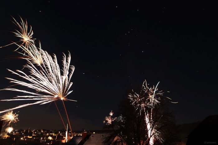 Feuerwerk in Eisingen am 1. Januar 2024